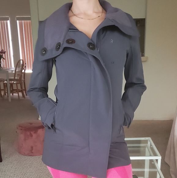lululemon athletica Jackets & Blazers - Lululemon Gray Audrey Long Jacket 4 XS Rare